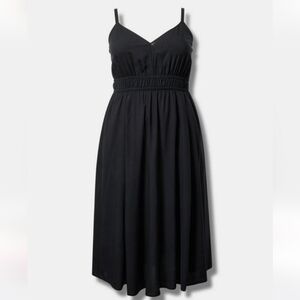 Torrid Size 3 Black Adjustable Strap V-neck Back Cutout Lightweight Dress